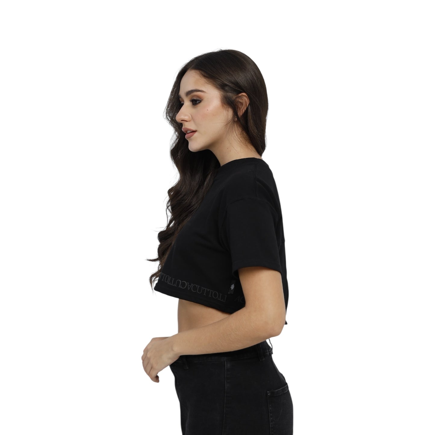 Crop Top Assenza Negro Lusso Discreto
