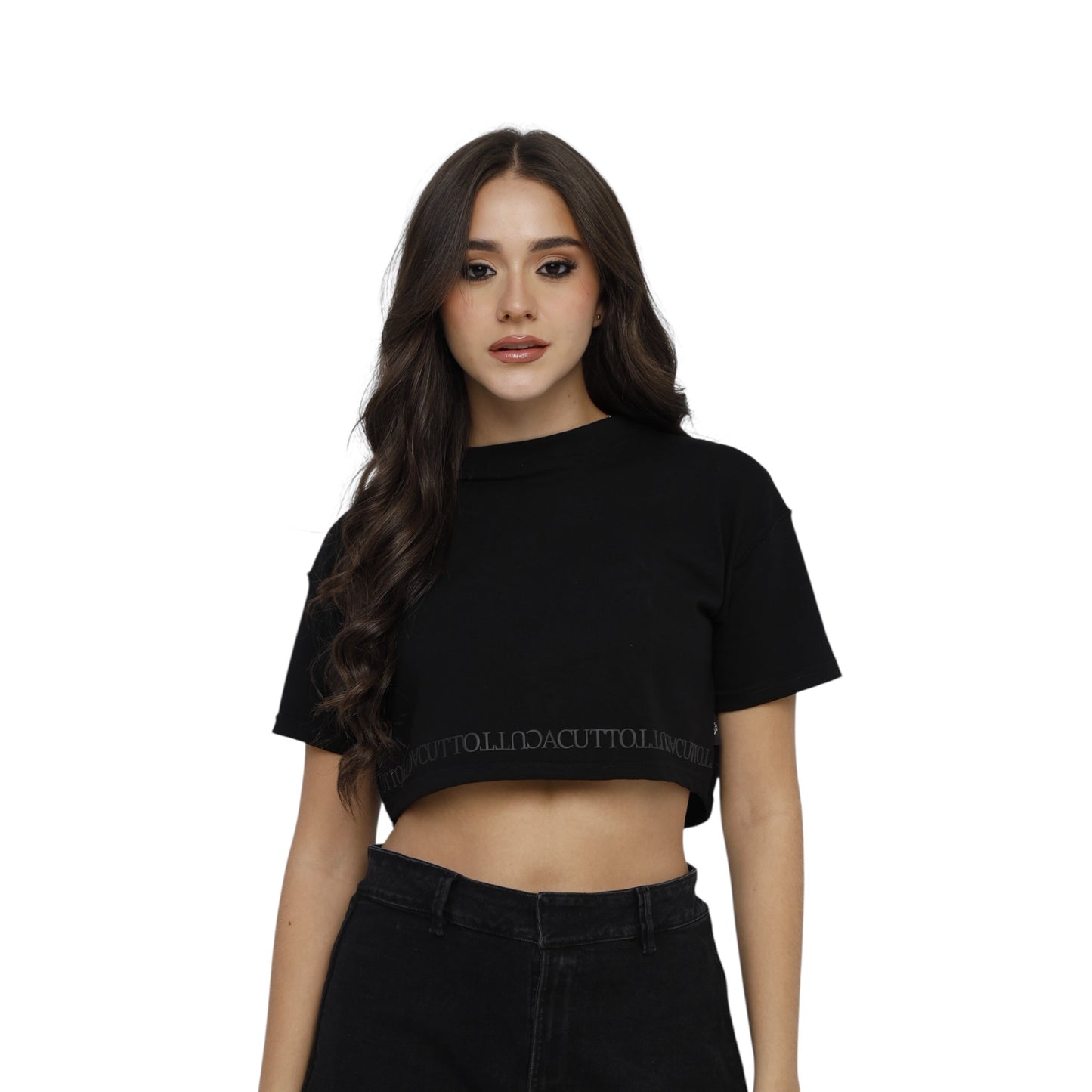 Crop Top Assenza Negro Lusso Discreto