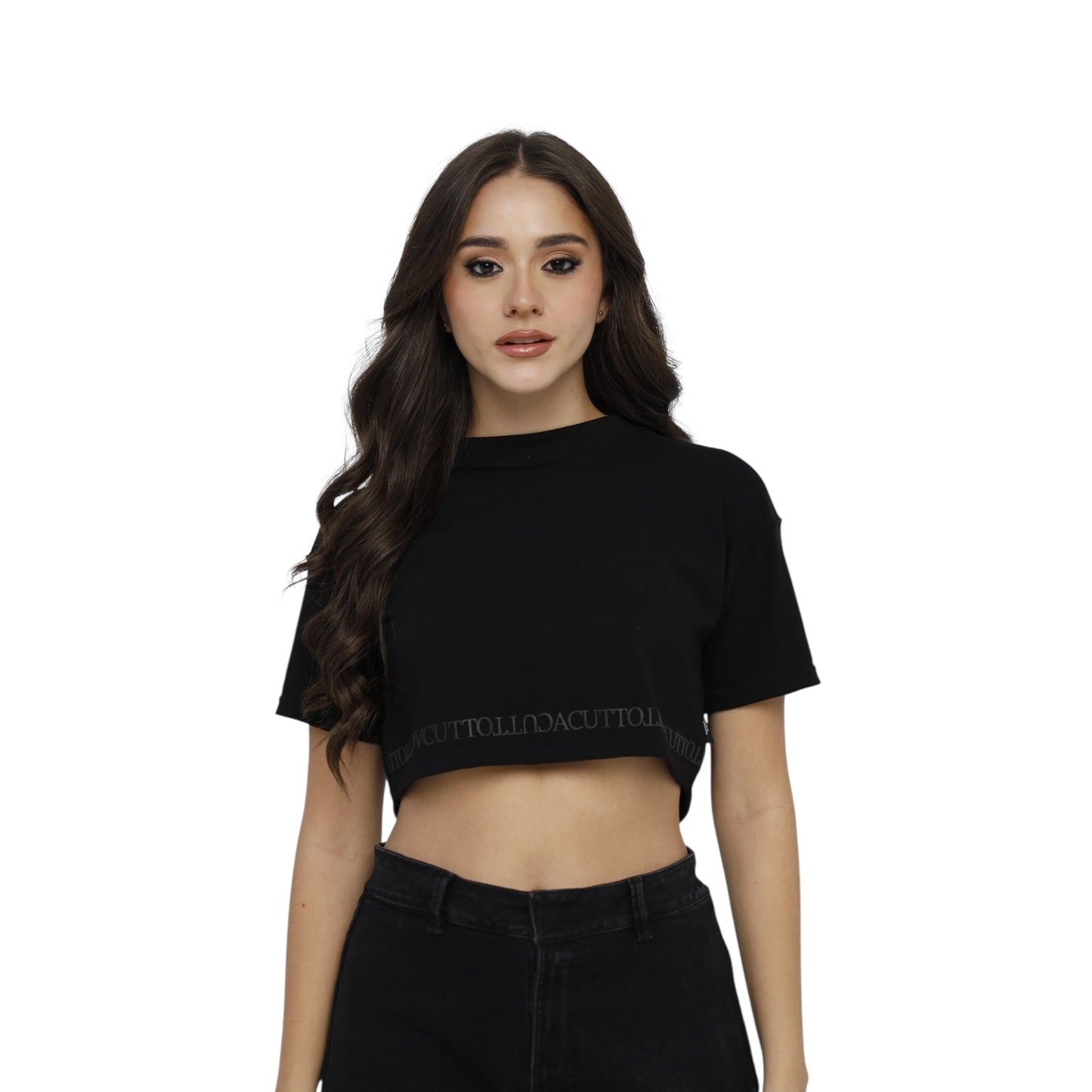 Crop Top Assenza Negro Lusso Discreto