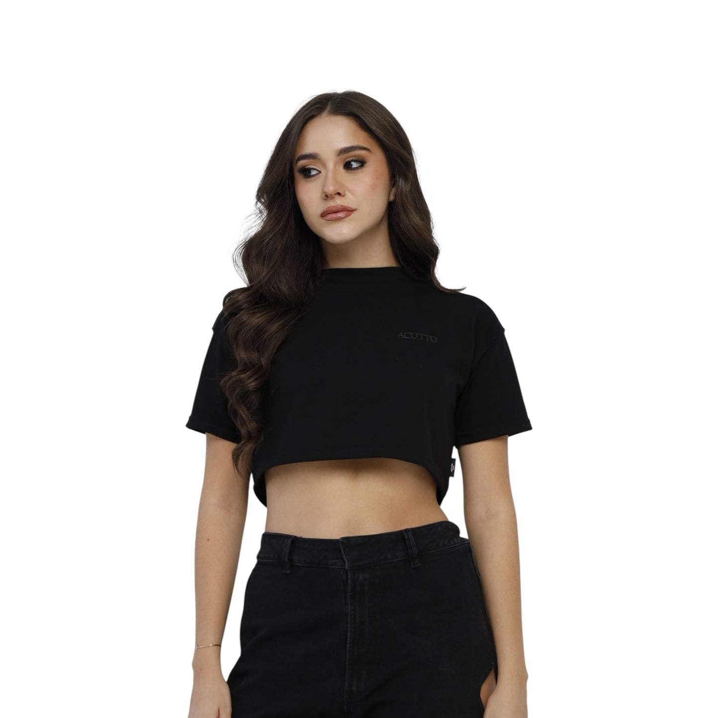Crop Top Luce Nera Negro Lusso Discreto