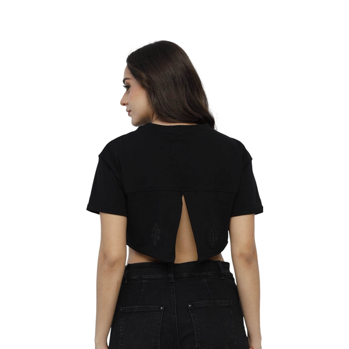 Crop Top Luce Nera Negro Lusso Discreto