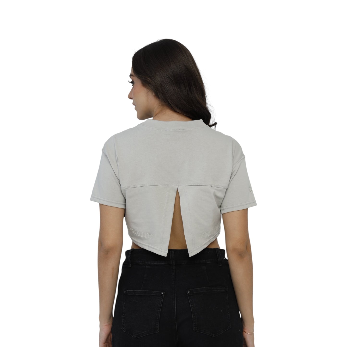 Crop Top Nebbia Gris Lusso Discreto