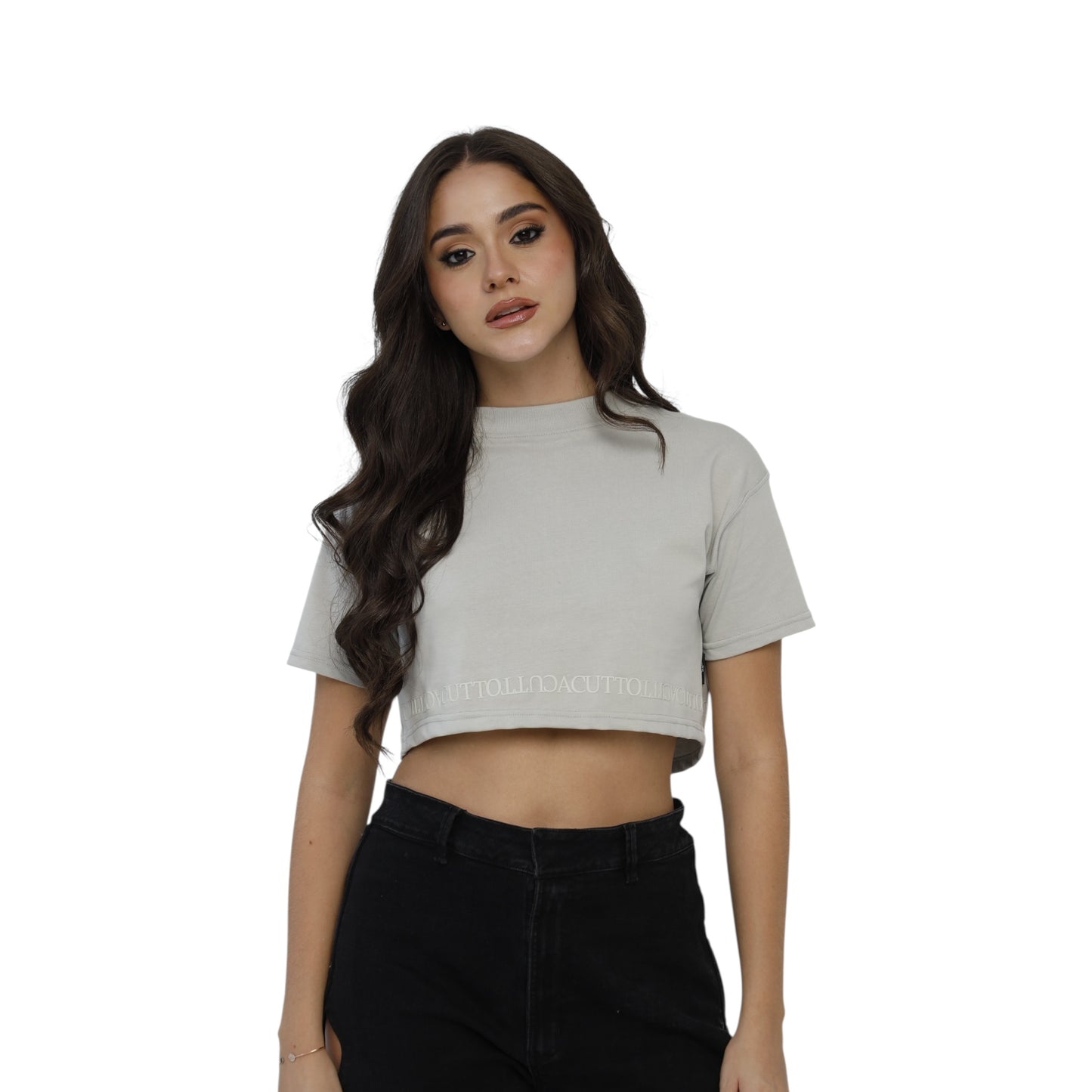 Crop Top Nebbia Gris Lusso Discreto